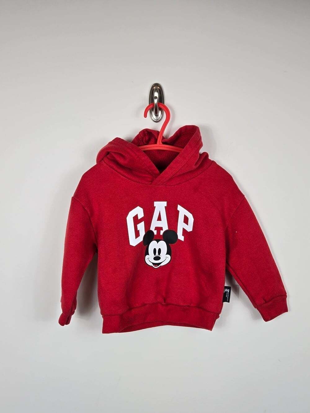 Gap x Disney Mickey Mouse Red Hoodie Baby Toddler 18-24M Graphic Sweatshirt